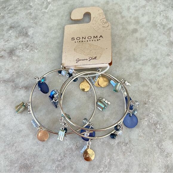 Sonoma genuine shell bangle bracelets NWT ocean beach vacation resort - Picture 1 of 3
